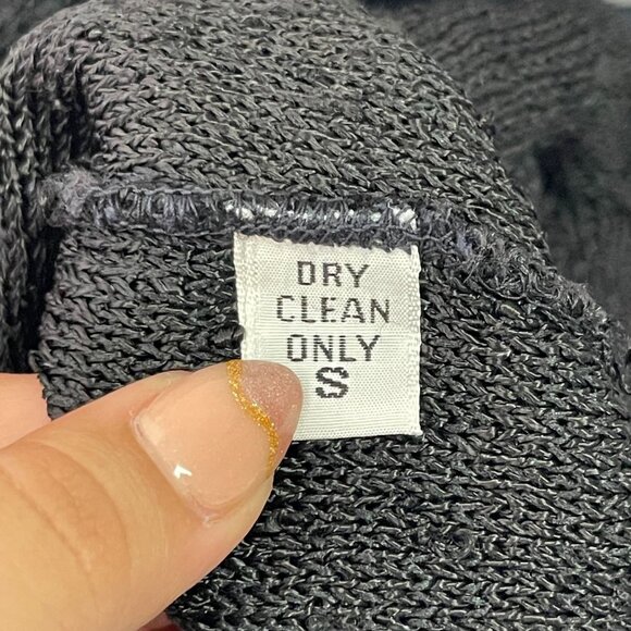 Lillie Rubin Women's Black Long Sleeve Round Neck Fringe Blouse Size Small - Picture 6 of 9